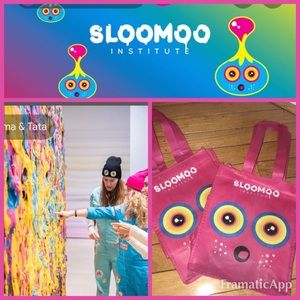 SLOOMOO Shopping Totes (2) Pink 10”x8”